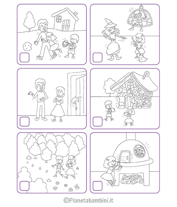 Sequenze temporali della fiaba Hansel e Gretel