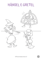 Disegni di Hansel e Gretel da stampare e colorare nr. 4/6