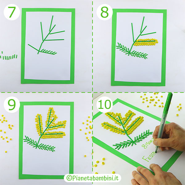 Passaggi per creare il quadretto con la pasta cruda per la Giornata della Donna 2