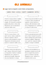 Scheda didattica sulla classificazione degli animali per la classe seconda nr. 2