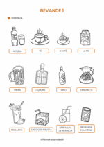Scheda didattica sulle bevande in italiano per stranieri e BES nr. 1