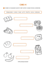 Scheda didattica sul cibo in italiano per stranieri e BES nr. 4