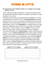 Scheda didattica su vantaggi e svantaggi del vivere in città