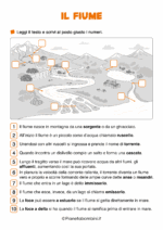 Scheda didattica sul fiume per la classe terza della Scuola Primaria nr. 1