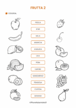 Scheda didattica sulla frutta in italiano per stranieri e BES nr. 2