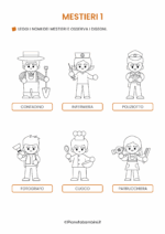 Scheda didattica sui mestieri in italiano per stranieri e BES nr. 1