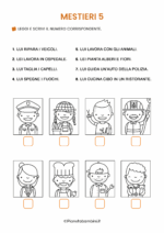 Scheda didattica sui mestieri in italiano per stranieri e BES nr. 5