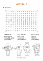 Scheda didattica sui mestieri in italiano per stranieri e BES nr. 6