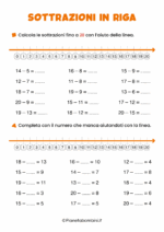 Scheda didattica sulle addizioni in riga per la classe seconda nr. 1