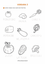 Scheda didattica sulla verdura in italiano per stranieri e BES nr. 3