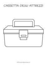 Cassetta degli attrezzi da stampare e colorare