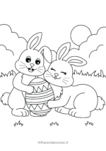 Disegni di coniglietti Pasquali da colorare 22