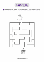 Labirinto di Pasqua facile per bambini di 4-5 anni nr. 7