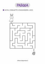 Labirinto di Pasqua facile per bambini di 4-5 anni nr. 8
