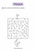 Labirinto di Pasqua facile per bambini di 4-5 anni nr. 9