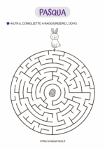 Labirinto di Pasqua medio per bambini di 6-7 anni nr. 8
