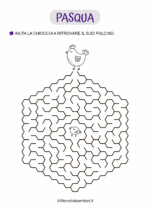 Labirinto di Pasqua medio per bambini di 6-7 anni nr. 9