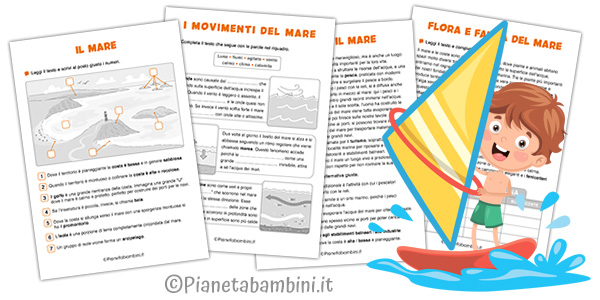 Schede didattiche sul mare per la classe terza della Scuola Primaria