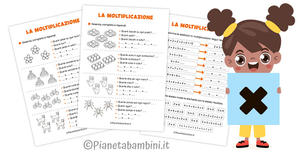 Schede didattiche sulla moltiplicazione per la classe seconda della Scuola Primaria