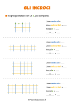 Scheda didattica sulle moltiplicazioni con gli incroci nr. 1