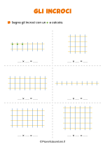 Scheda didattica sulle moltiplicazioni con gli incroci nr. 2