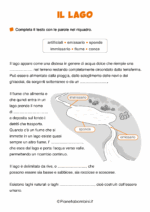 Scheda didattica sul lago per la classe terza della Scuola Primaria nr. 1