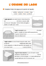 Scheda didattica sul lago per la classe terza della Scuola Primaria nr. 2