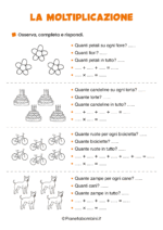 Scheda didattica sulla moltiplicazione per la classe seconda nr. 4