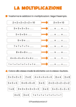 Scheda didattica sulla moltiplicazione per la classe seconda nr. 6