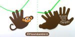 Tutorial biglietto scimmia con impronta della mano