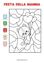 Disegno da colorare con i numeri per la festa della mamma nr. 01