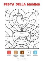 Disegno da colorare con i numeri per la festa della mamma nr. 02