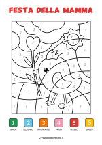Disegno da colorare con i numeri per la festa della mamma nr. 03