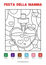 Disegno da colorare con i numeri per la festa della mamma nr. 04