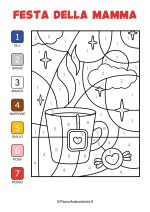 Disegno da colorare con i numeri per la festa della mamma nr. 05