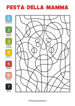 Disegno da colorare con i numeri per la festa della mamma nr. 07