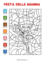 Disegno da colorare con i numeri per la festa della mamma nr. 08