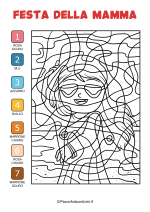 Disegno da colorare con i numeri per la festa della mamma nr. 10