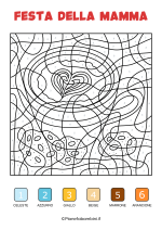 Disegno da colorare con i numeri per la festa della mamma nr. 11