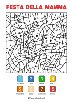 Disegno da colorare con i numeri per la festa della mamma nr. 12