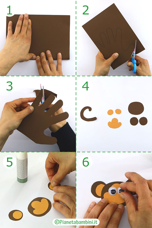 Passaggi per creare il biglietto scimmia 1