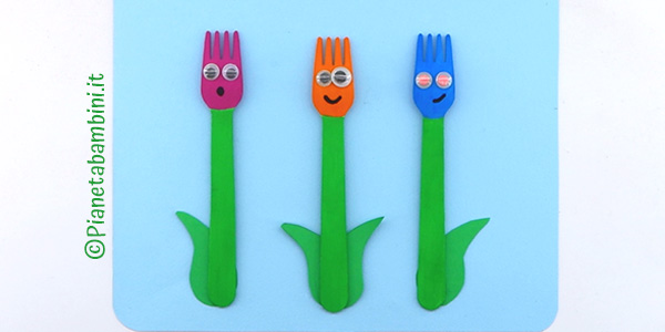 Tutorial lavoretto tulipani con forchette di legno