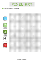 Scheda di pixel art sulla Giornata della Terra da colorare con i numeri nr. 1