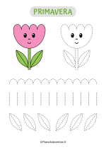 Scheda di pregrafismo con fiore e grafismi