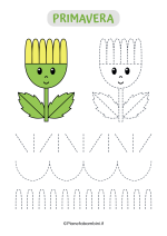 Scheda di pregrafismo con girasole e grafismi