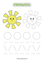 Scheda di pregrafismo con sole e grafismi
