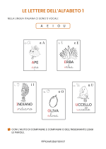 Scheda didattica sulle lettere dell'alfabeto italiano per stranieri e BES nr. 1