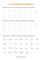 Scheda didattica sulle lettere dell'alfabeto italiano per stranieri e BES nr. 6