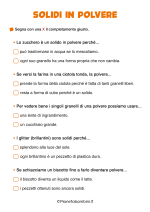 Scheda didattica sui solidi in polvere per la classe seconda nr. 3