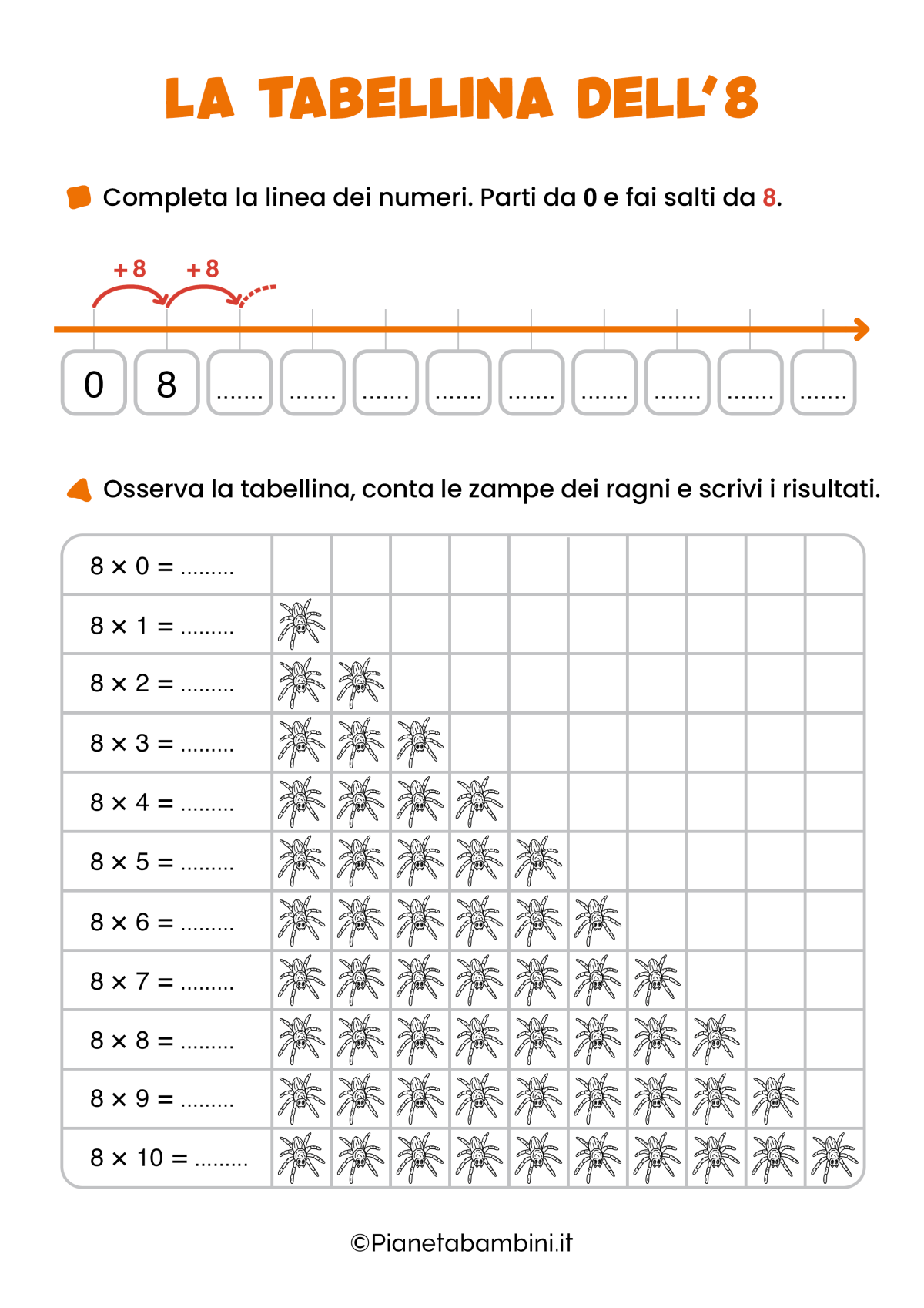 La Tabellina Dell 8 Schede Per La Classe Seconda PianetaBambini it la-tabellina-dell-8-schede-per-la-classe-seconda-pianetabambini-it